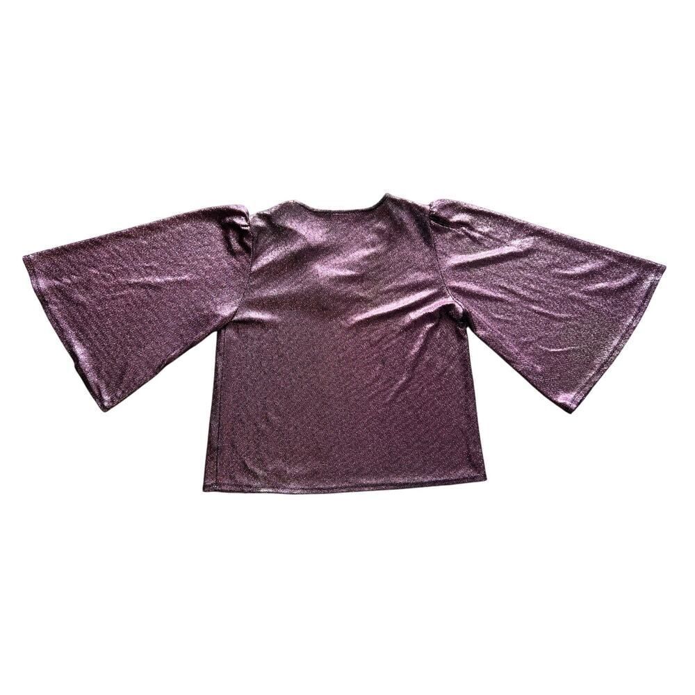 CARMELA PINK METALLIC GLITTER TOP BLOUSE